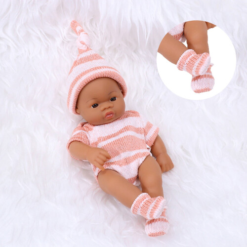 Bebê Reborn em Esmalte Preto - Brinquedo de 18 cm 2