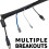 Flettet kabelmuffe med velcro, 3 m sort 2