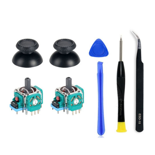 3D Analog Joystick Potentiometer with Joystick Caps for PS5 Controller with Screwdriver Tool Repair Kit