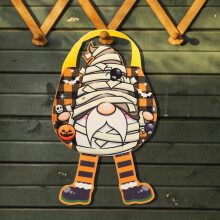 HKUKY Halloween-Süßigkeitentasche mit Zwergenmuster, wiederverwendbare, nicht gewebte Tasche für Halloween-Süßigkeiten, Süßes oder Saures