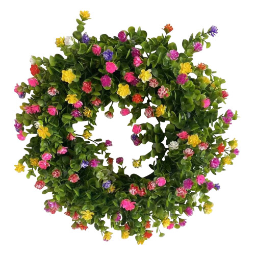 Artificial Colorful Cottage Wreath 20in