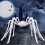 White plush spider decoration for Halloween escape room 4