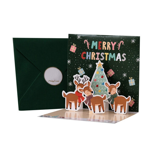Christmas Greeting Card 3D Stereo 10 Pack 1