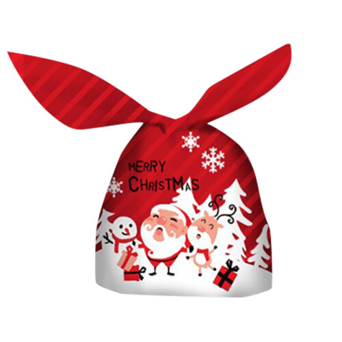 Weihnachtsgeschenkpapier mit Schneeflockenmotiv und Hasenohren