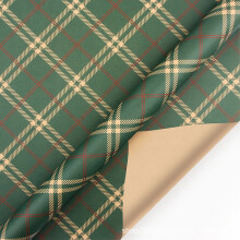 Christmas wrapping paper Santa snowflakes plaid 20x27.5
