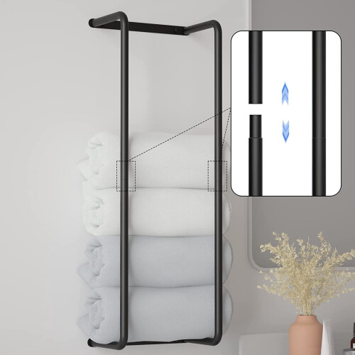 Stainless Steel Wall-Mount Towel Rack 1-Tier 2