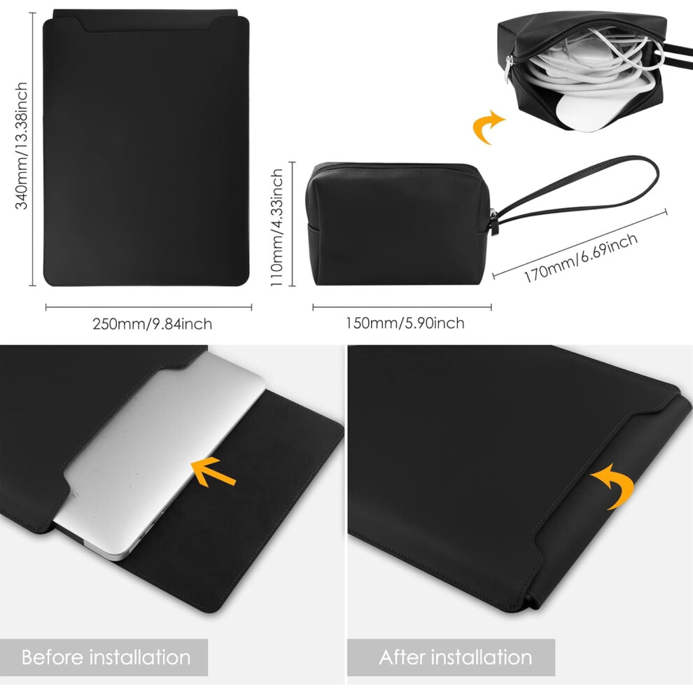 Laptop Sleeve Case Waterproof Leather 13-14 Inch 917087801669