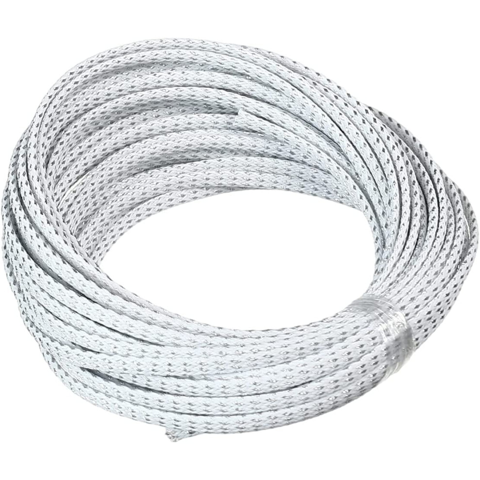 Pet Expandable Braided Cable Sleeving 10M Silver/White 9336866005912