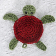 Handmade crochet tortoise coasters set of 4