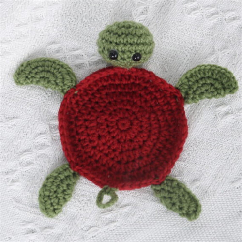 Handmade crochet tortoise coasters set of 4