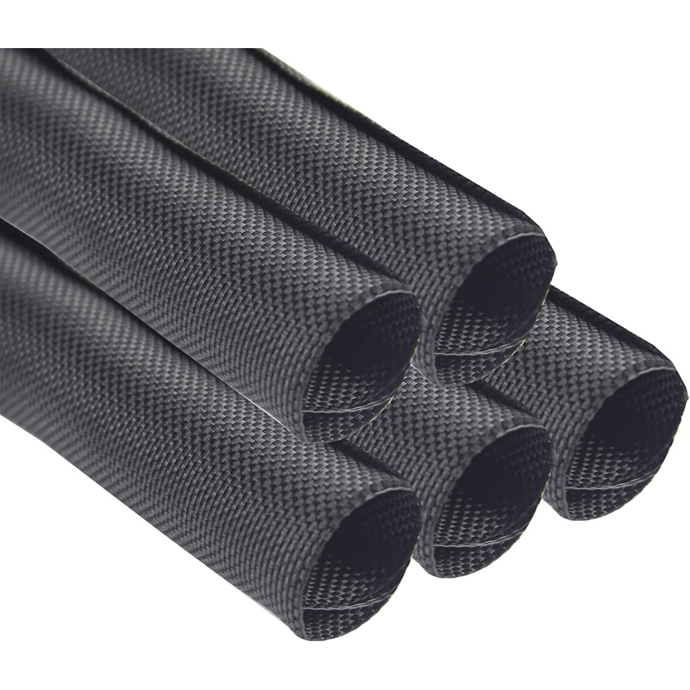 Braided Cable Sleeve Self-Wrapping 3/8 Inch 12 Feet Black 9336866006094