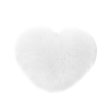 Heart-shaped faux fur throw pillow for living room,