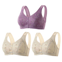 Soutien-gorge Ă fermeture avant pour femme - Coton, sans armatures, pleine longueur