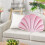 Shell-shaped velvet throw pillow 3D insert 18x18 inch 5