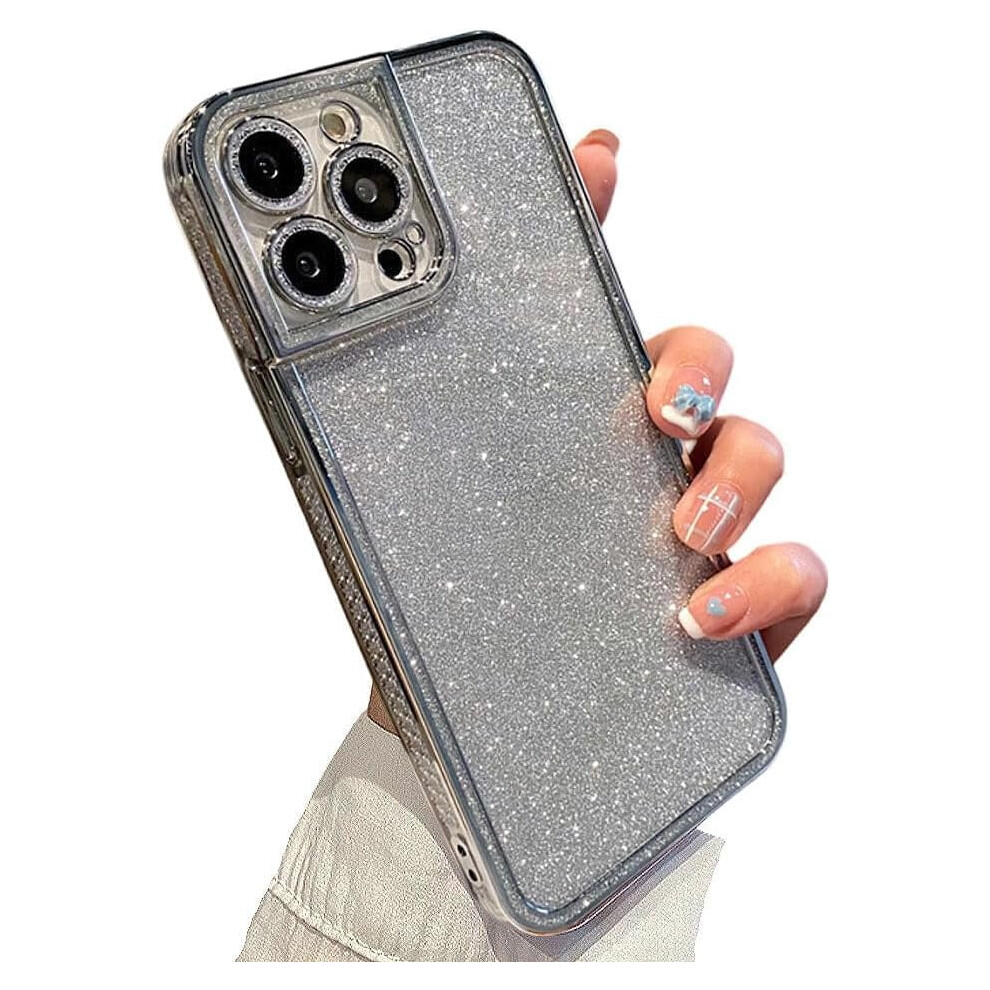 Iphone 15 Case Electroplated Glitter Rhinestone Silver 902370097751
