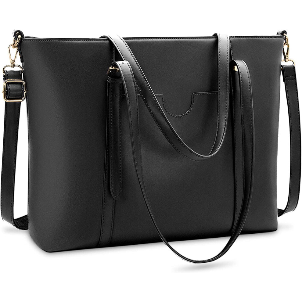Women's Lightweight Leather Laptop Tote Bag For 15.6 Inch 917087792080