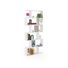 Estantería de diseño escalonado vertical en blanco brillo 192 cm Zoe High