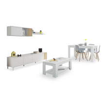 Pack salón con mesa de centro y mesa de comedor Nitza Max V1A