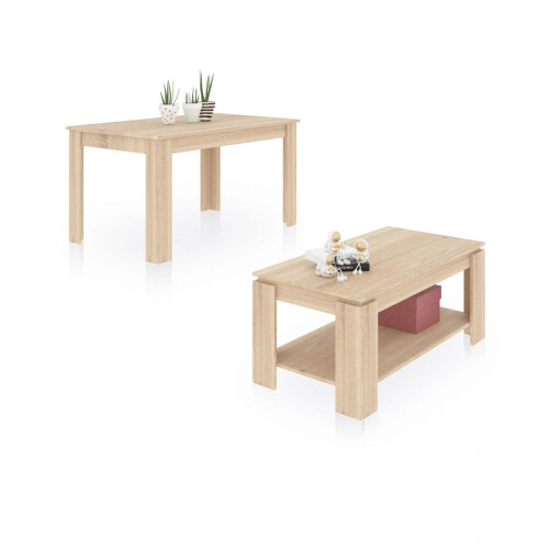 Pack mesa de comedor 140 y mesa de centro Lya
