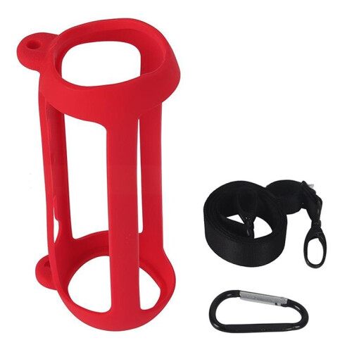 Silicone -Compatible Speaker Case with Carabiner Waterproof Protective Sleeve Adjustable Strap for  Flip 6,B