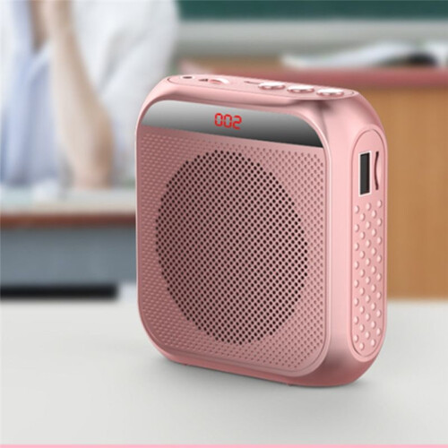 Wireless  Microphone Amplifier, Small Portable Tour Guide Microphone Speaker for Teachers Rose Gold 1