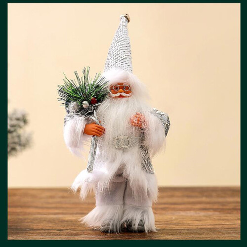 Christmas tabletop decorations Santa Claus white ornaments 2