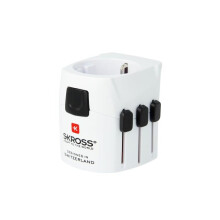 Reisadapter - SKROSS - PRO Light - 6300 mA - Zonder aarde - Zwart/Wit