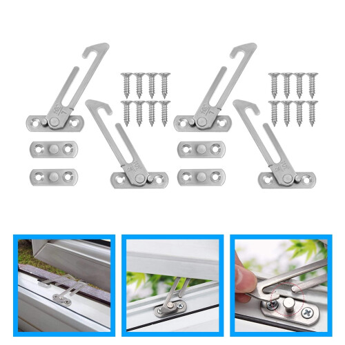 Window Stopper Lock Concealed Restrictor 4 pcs 2
