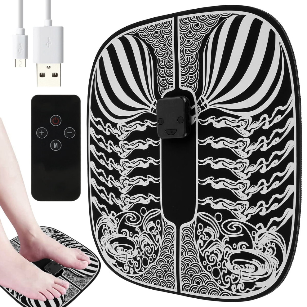 Electric Foot Massager Mat with EMS 6 Modes 19 Levels