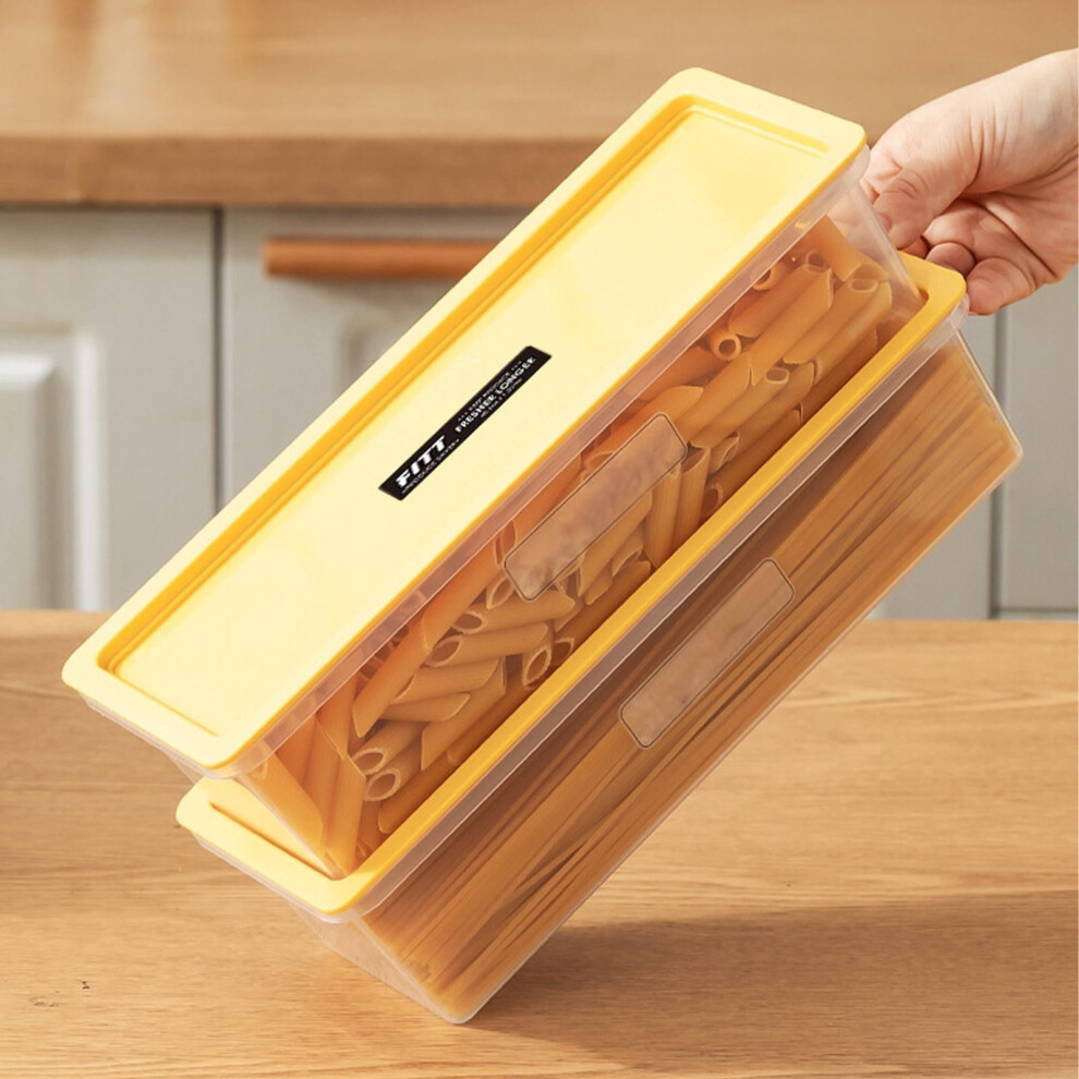 Transparent rectangular storage box for kitchen