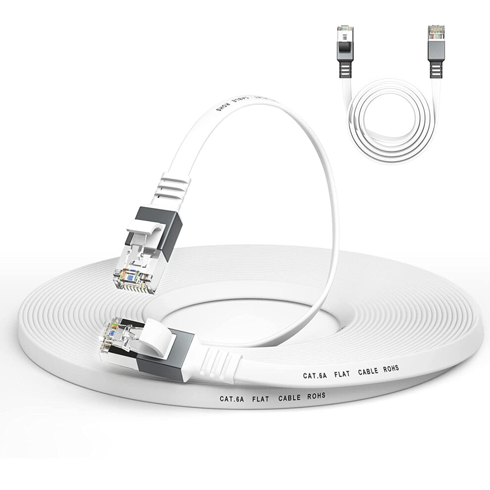 Cat 6A Ethernet Cable 100 Ft Flat With 1.5 Ft Patch Cord 9336866027303