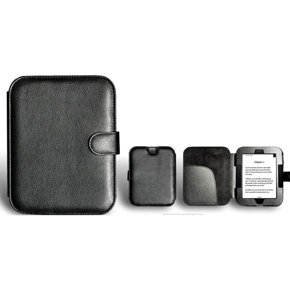 Leather Case For Barnes & Noble Nook Touch Glowlight Black 9336866036541