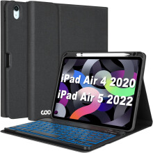 Husă cu tastatură pentru iPad Air a 5-a/a 4-a generație și iPad Pro 11 (2018), 7 culori, compatibilă cu iPad Air a 5-a generație (2022),