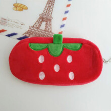 Stationery Bag Fruit Print Soft Plush 1 Pack