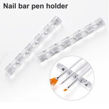 Nail Brush Holder Transparent 2 pcs 5-grid