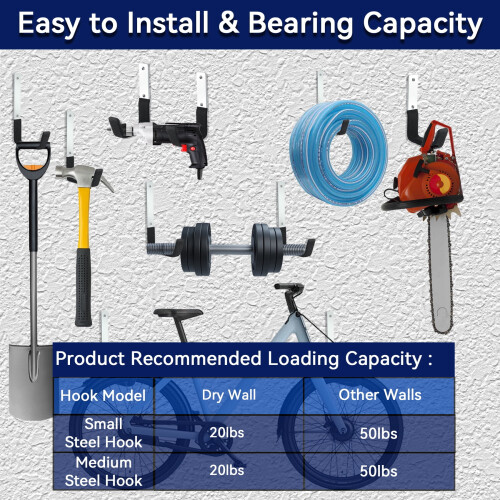Garage Hooks Heavy Duty for Ladder, Cord, Tools 1