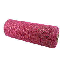 Poly Mesh Christmas Ribbon with Metallic Foil 2.5" x 10 Yd