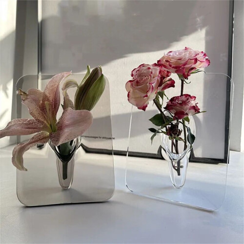 Fankiway acrylic vase for dining table centerpiece, clear, 2