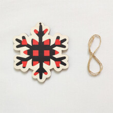 Christmas tree ornaments wooden black red pendant set