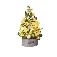 Mini Gold Artificial Christmas Tree with LED Lights and