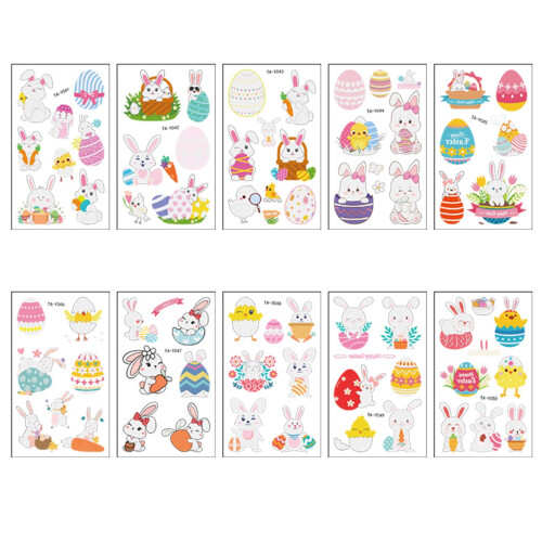 Easter Temporary Tattoos for Kids 10 Sheets 1