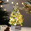Mini Gold Artificial Christmas Tree with LED Lights and 6