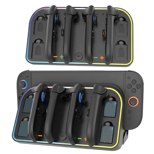 Wall Mount Charger Dock for  2 for  Controller Charging Station with 4 Game Slots Charges to 4 Controllers 1