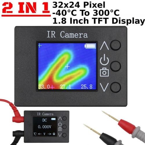 Câmera de Imagem Térmica Infravermelha com Tela TFT de 1,8 Polegadas, 32x24 Pixels, Sensor de Temperatura Infravermelho para Pontos de Alta/Baixa 2