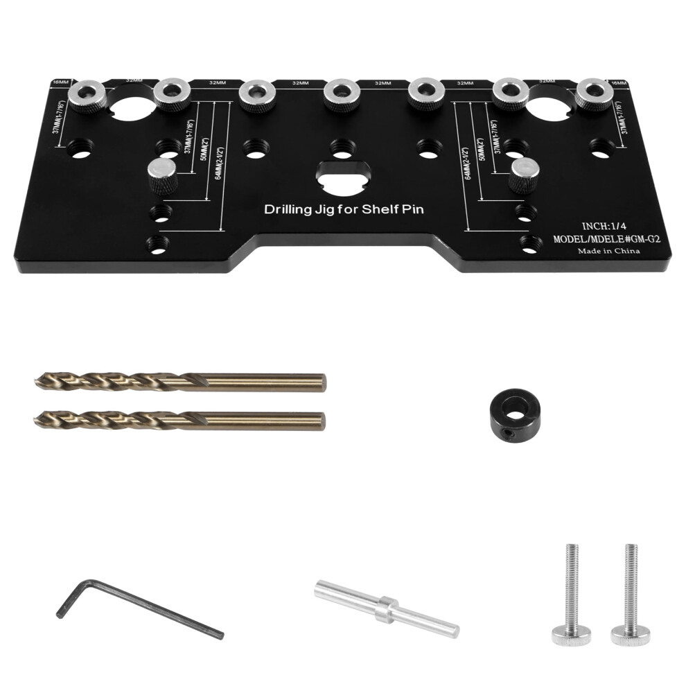 Shelf Pin Jig Aluminum Alloy 1/4 Inch 32Mm Spacing 9178400463891