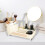 Drehbarer Make-up-Organizer mit Fächern und Pinselhalter 8