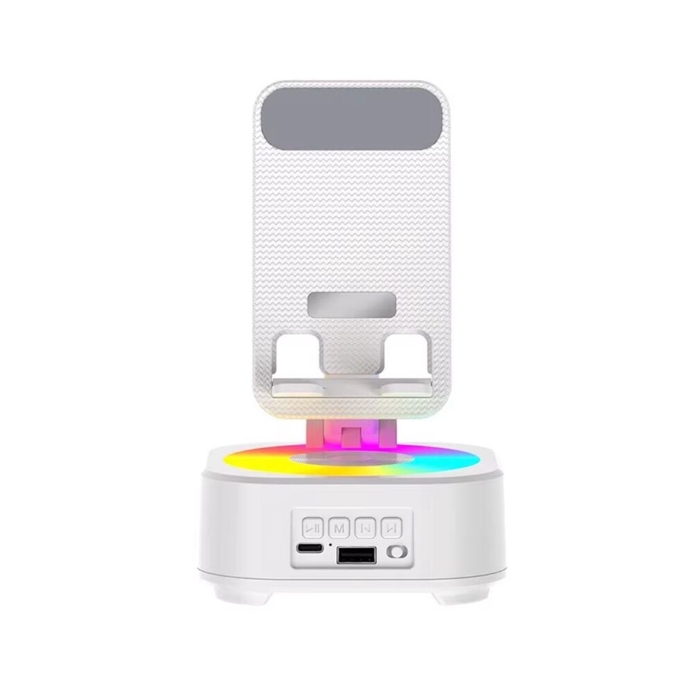 New Speaker Phone Stand Voice Charging Bank Led Color Music Box Desktop Speakers White 4712931264098