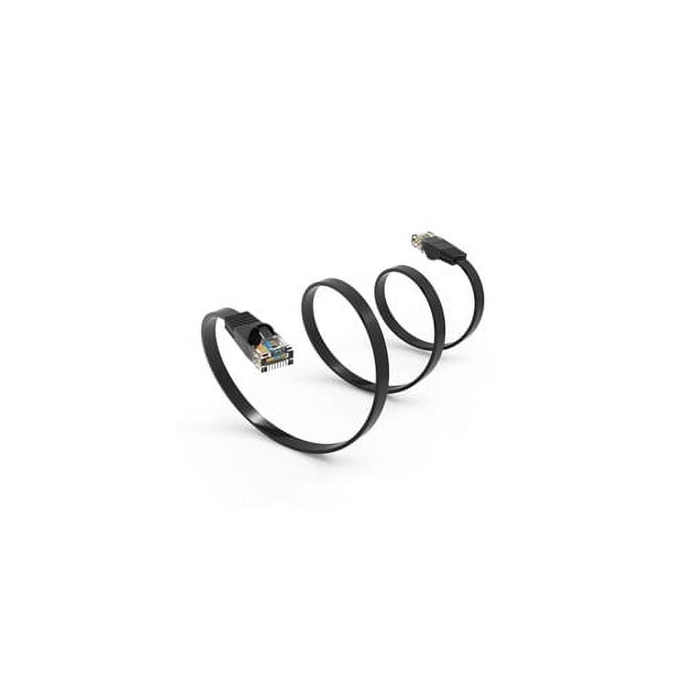 Cat6 Flat Ethernet Patch Cable 7 Ft Pack Of 2 Black 9336866024296