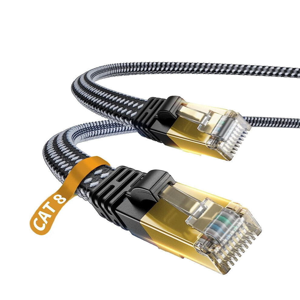 Cat 8 Ethernet Cable Nylon Braided 10 Ft 9336866024579