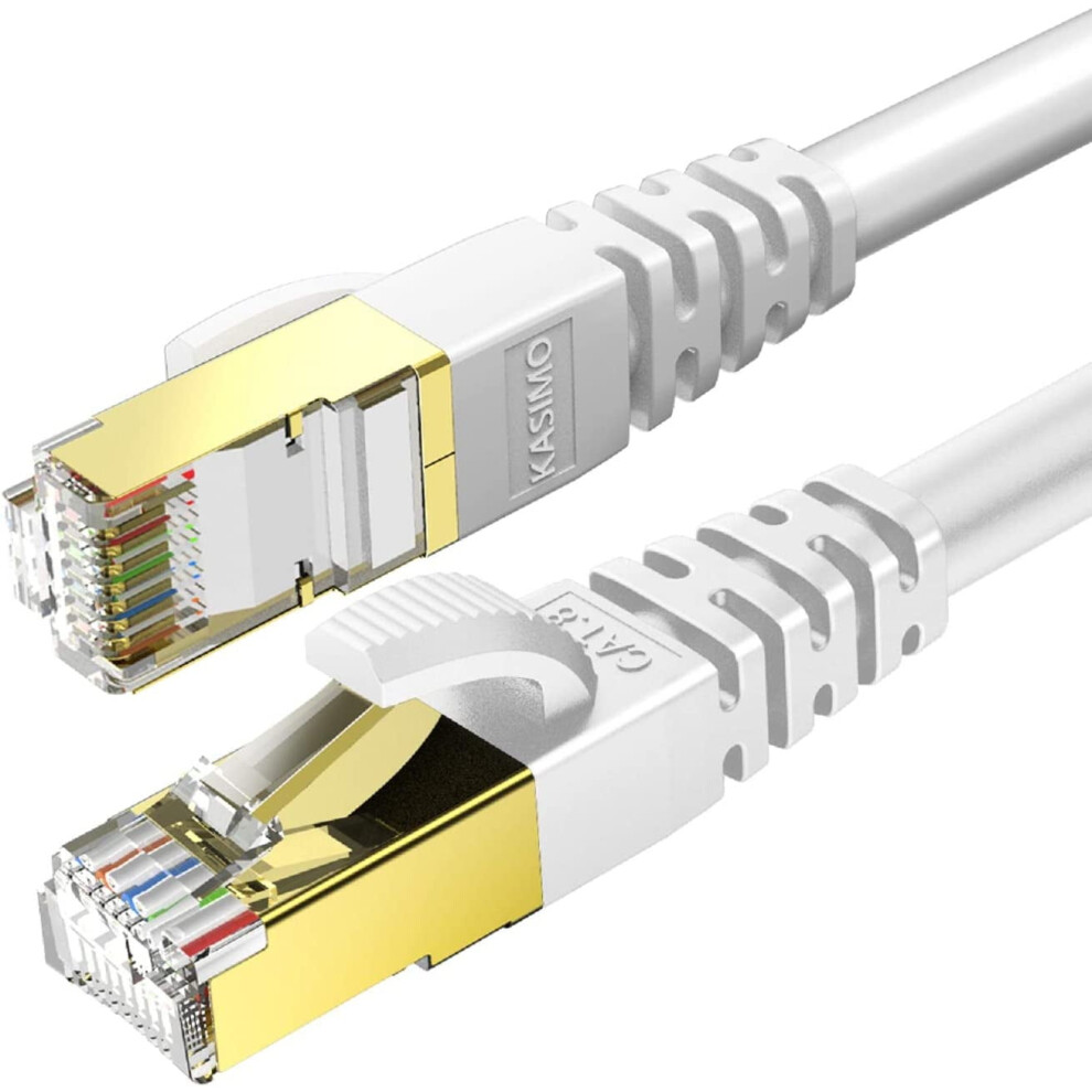 Cat 8 Ethernet Cable 25 Ft 40Gbps Sftp With Plated Rj45 Gold 9336866026054